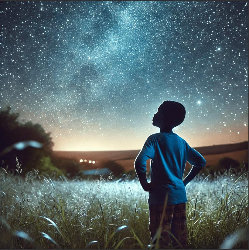 Boy Watching At Star